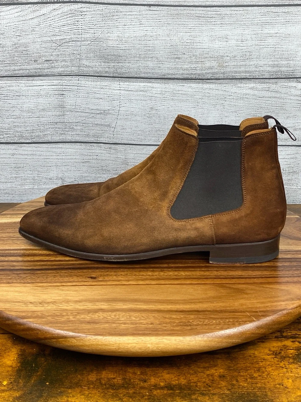 Magnanni Shaw II Men's Cognac Suede Chelsea Boots Shoe Size 9.5 M